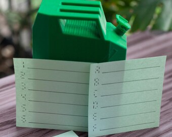 Jerrycan Sticky Notes Holder - Functional Desk Organizer & Novelty Item