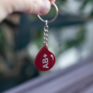 Blood Type Keychain | Blood Drop Design | Gift for Medical Professionals and Enthusiasts