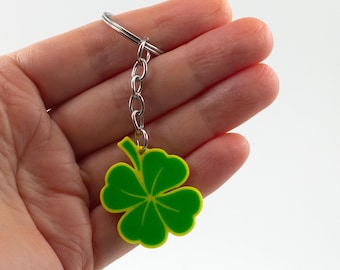 St. Patrick Lucky Clover Keychain | Minimalist St. Patrick's Day Accessory | Irish Gift | 3D Printed