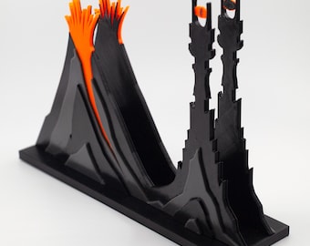 Barad-dûr & Mount Doom Vertical Laptop Stand - 3D Printed Epic Workspace Upgrade