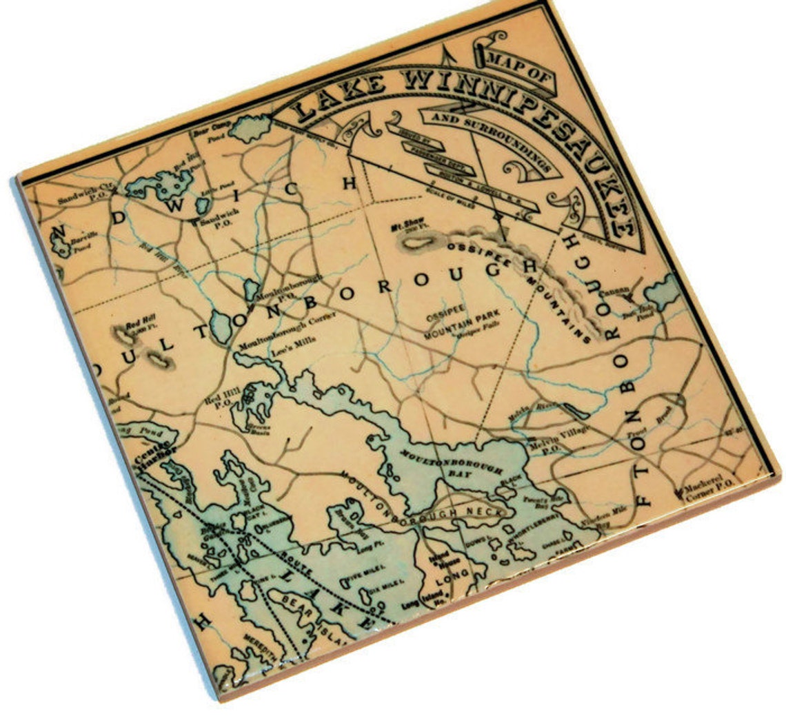 Lake Winnipesaukee Map Coasters_Personalized Map_Tile Coaster | Etsy