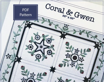 Coral and Gwen PDF Pattern - Applique Pattern - Digital Pattern