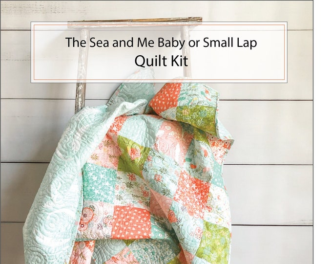 Sea and Me Baby/small Lap Quilt Kit QUILT KIT Beginner Quilt Kit Charm