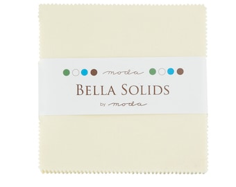 Bella Solid Snow Charm Pack by Moda - One Charm Pack - 9900PP 11 - (42) 5" Fabric squares - Moda - Snow -