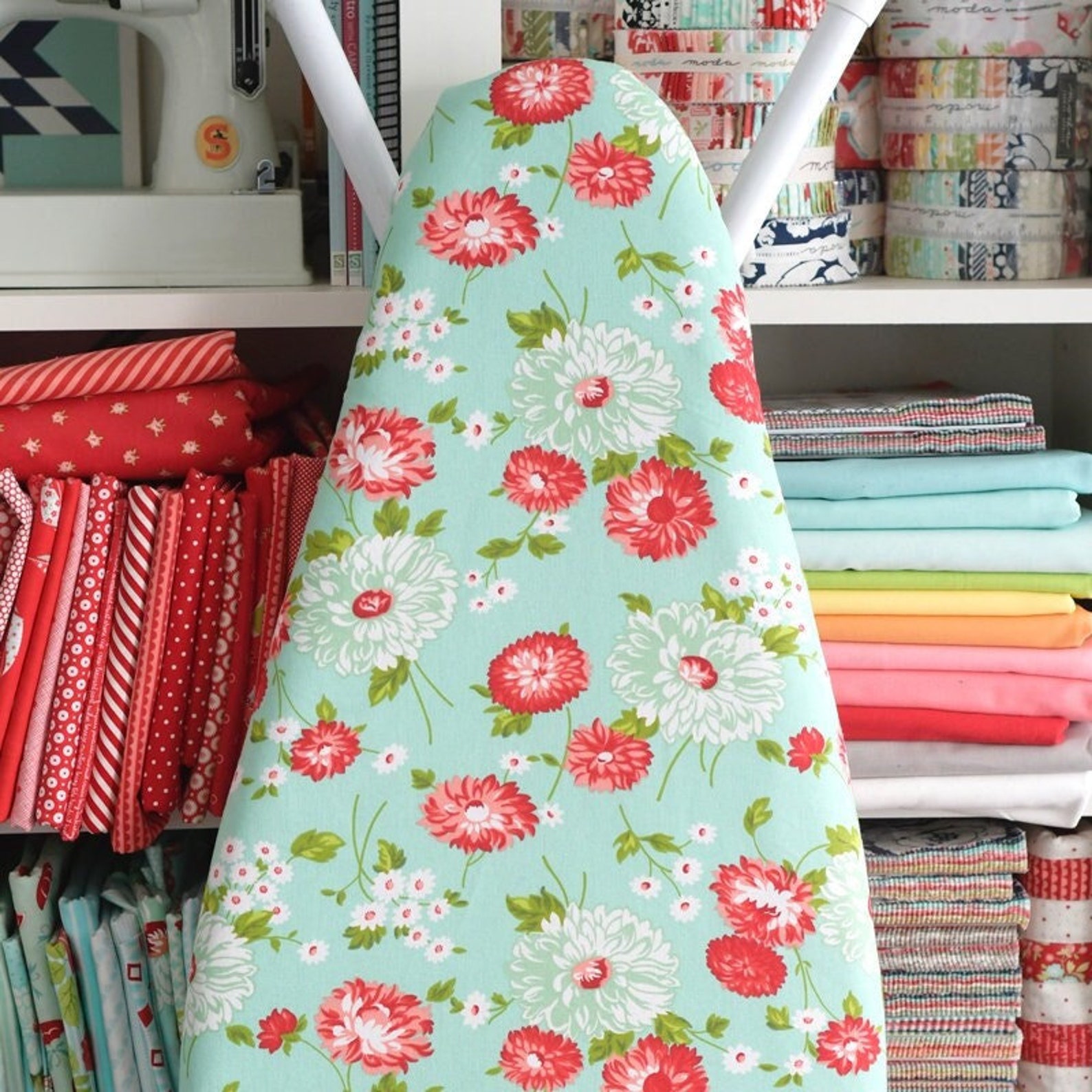 Moda Standard Ironing Board Cover in Aqua One Cover READY Etsy