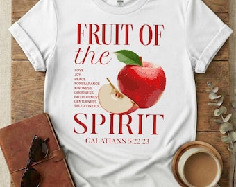 Maglietta "Il Frutto dello Spirito", Galati 5:22-23 Amore Gioia Pace, Fette di frutta Simbolismo cristiano, Versetto biblico, Regalo per il battesimo di un adolescente