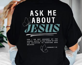 Chiedimi di parlare di Gesù, condividi il Vangelo, argomento di conversazione, maglietta per viaggi missionari, la buona novella, camminare con Gesù, Gesù mio Signore
