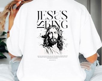 Camiseta Jesús es Rey, Ropa urbana cristiana, Camiseta cristiana para hombre, Ropa basada en la fe, Jesús Señor Dios confía en el Señor, Regalo de merchandising cristiano