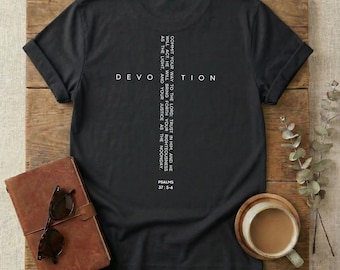 Camiseta con versículo bíblico y cruz "Confía en el Señor", confía en él, ropa basada en la fe de la Palabra de Dios, diseño en la espalda para agradecer a los guerreros de la oración, regalo cristiano