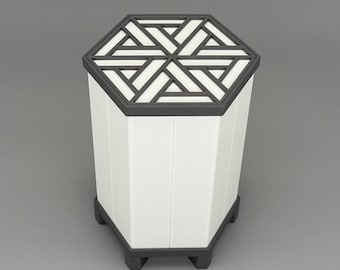 Hex Lamp | Modern Minimalist 3D Printed LED Lamp | Desk, Bookshelf, or Bedside Light | Home Decor | Office Decor | Original Design