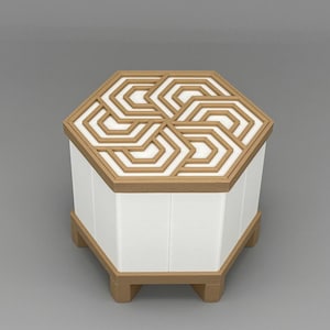 Hex Lamp Wireless | Modern Minimalist 3D Printed LED Lamp | Desk, Bookshelf, or Bedside Light | Home Decor | Office Decor | Original Design