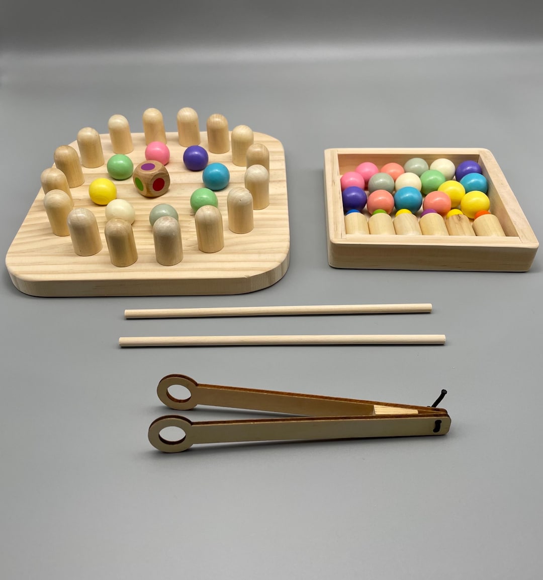 Montessori Wooden Memory Matching Game – Color Recognition & Fine Motor ...