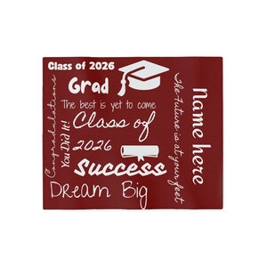 Graduation Gift Sweatshirt Blanket - Cozy College Dorm Throw, Class of 2021 Present, Personalized Fleece Blanket, Custom Senior Keepsake,