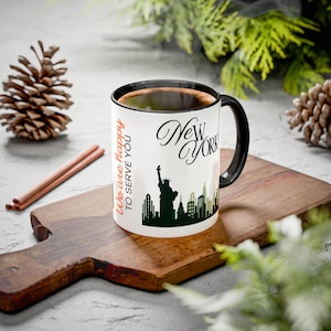 New York Skyline Mug, Colorful Coffee Cup, Gift for Travelers, Home Office Decor, Unique Souvenir, Remembrance of NYC