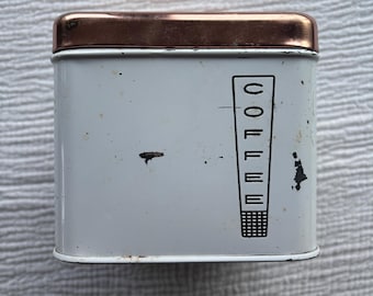 Recipiente de café Lincoln BeautyWare vintage – Tapa de cobre, decoración de mediados de siglo