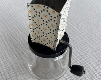 Vintage Androck Hand Crank Nut Grinder | Mid Century Glass Jar Kitchen Tool