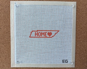 TENNESSEE HOME Needlepoint Hand Drawn Canvas