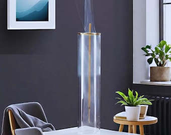 Modern Glass Incense Holder with Ash Catcher for Yoga Meditation Minimal Home Decor