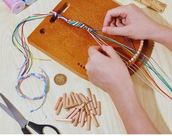 Houten armband weefgetouw Multi-koord vlechtgereedschap DIY Crafts