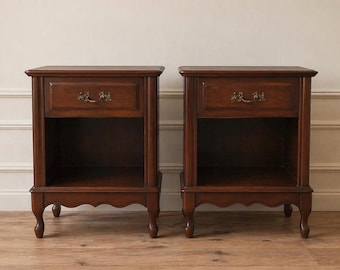 Pair of Vintage French provincial Style Nightstands