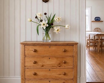 Antique Pine Dresser | English Cottage Chest of Drawers | Primitive Farmhouse