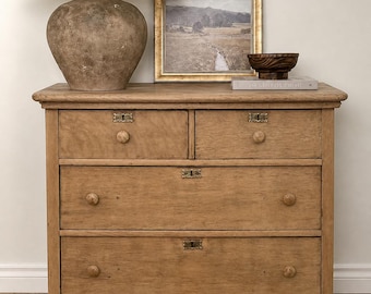 FREE SHIPPING Antique French Cottage style Chest of Drawers | Solid Wood Curved Dresser