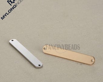 G2316--20 Pcs-6*40mm-great for engraving polished surface Smooth surface stainless steel blank rectangle bar charms--connectors