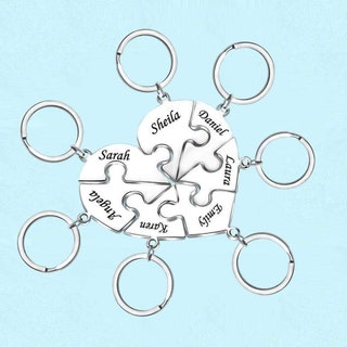 Personalized Heart Puzzle Keychain