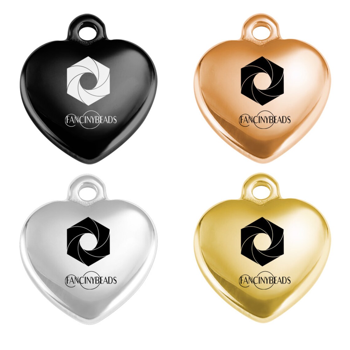 Charme Cœur Et Rose En Acier Inoxydable 9mm - Maillon Italien Pour Bracelets Modulables