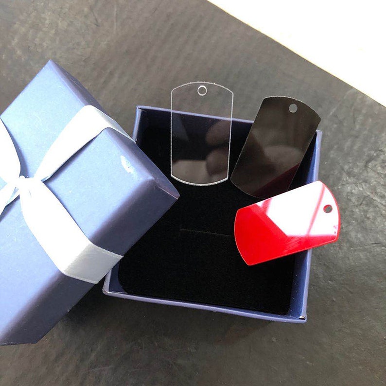 22x39mm military tag pendant Rectangle Acrylic Pendants-clear whiteblackred color 20 pcs Clear Acrylicl dog tag