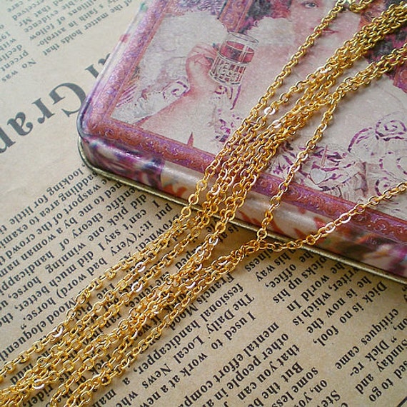 1.5mm Thin Chain Wholesale24k Gold Plated Dainty Brass Etsy