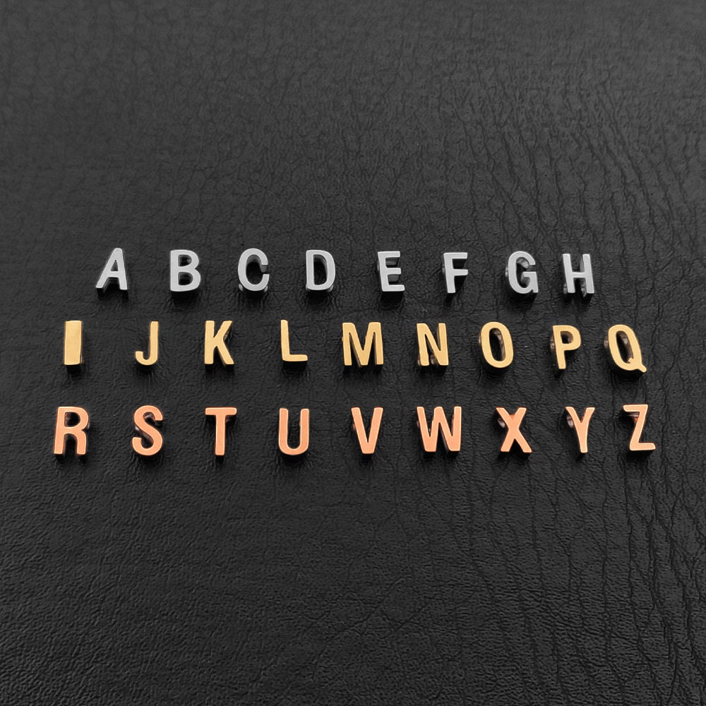 Stainless steel initial beads from A TO Z 20 pcs-Mini alphabet beads-…