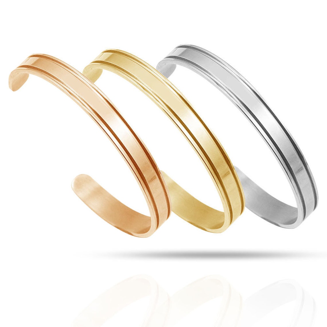 8mm wide 3 pcs high polished stainless steel bracelet blanks Etsy