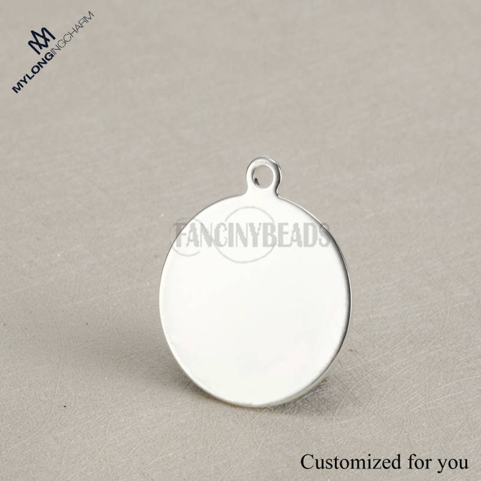 25mm blank Engravable stainless steel charms-DIY | Etsy