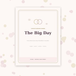 Wedding Planner PDF | Printable Wedding Planning Organizer, Budget, Guest List, Timeline & Checklist | Digital Download