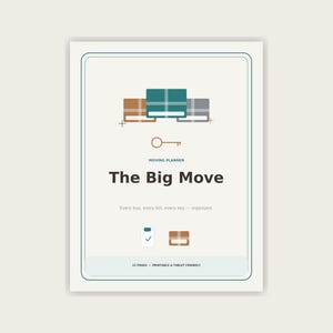 Moving Planner PDF | Moving Checklist Binder, Printable Relocation Planner, Packing List Organizer