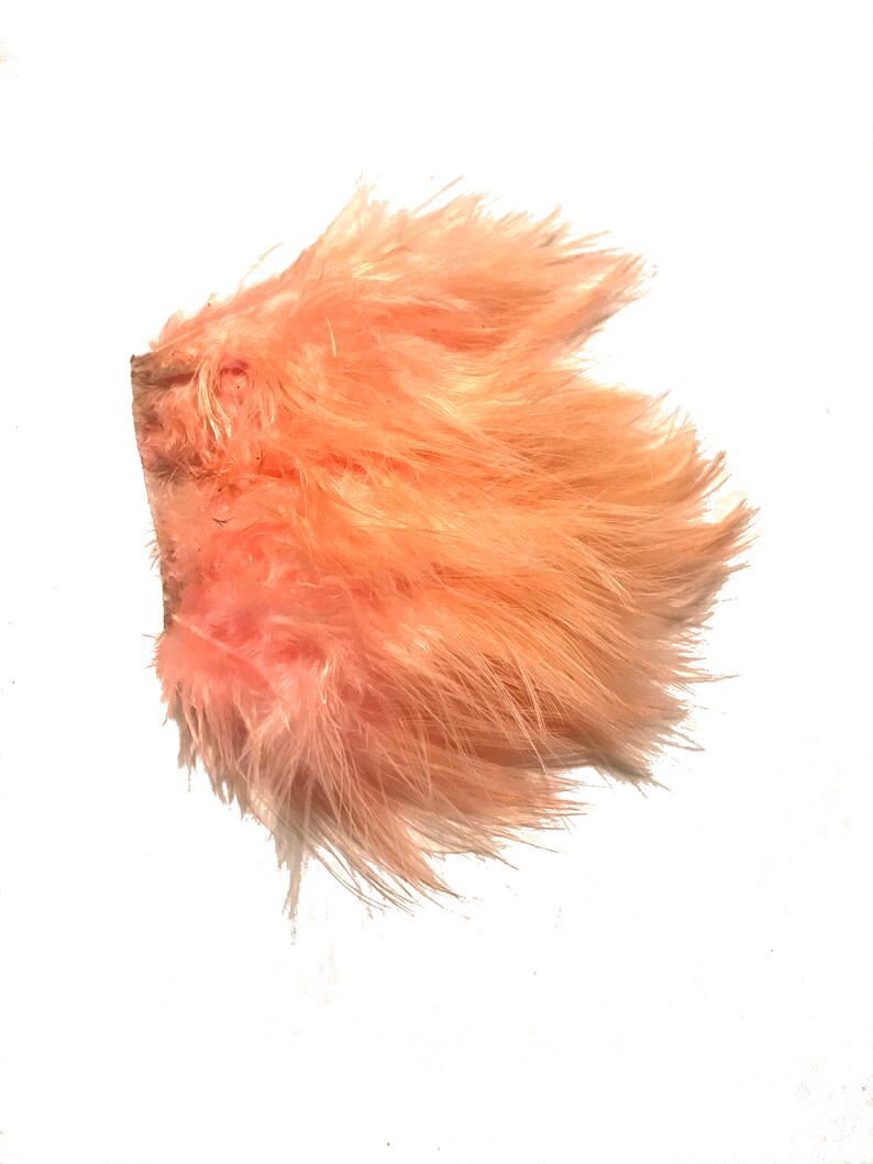 Light Pink Salmon Fluffy FEATHER PAD for crafting or fly tying Rooster feathers Whiting Feather Hair Extensions
