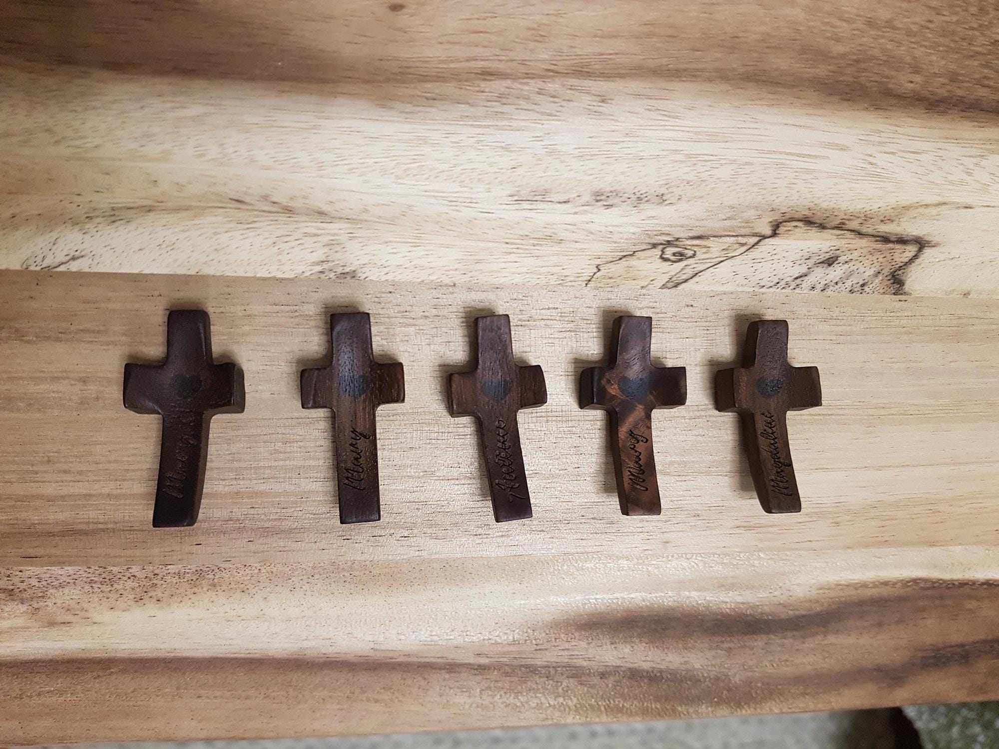 Personalized Wooden Pocket Cross: Comforting Fidget Prayer Gift ...