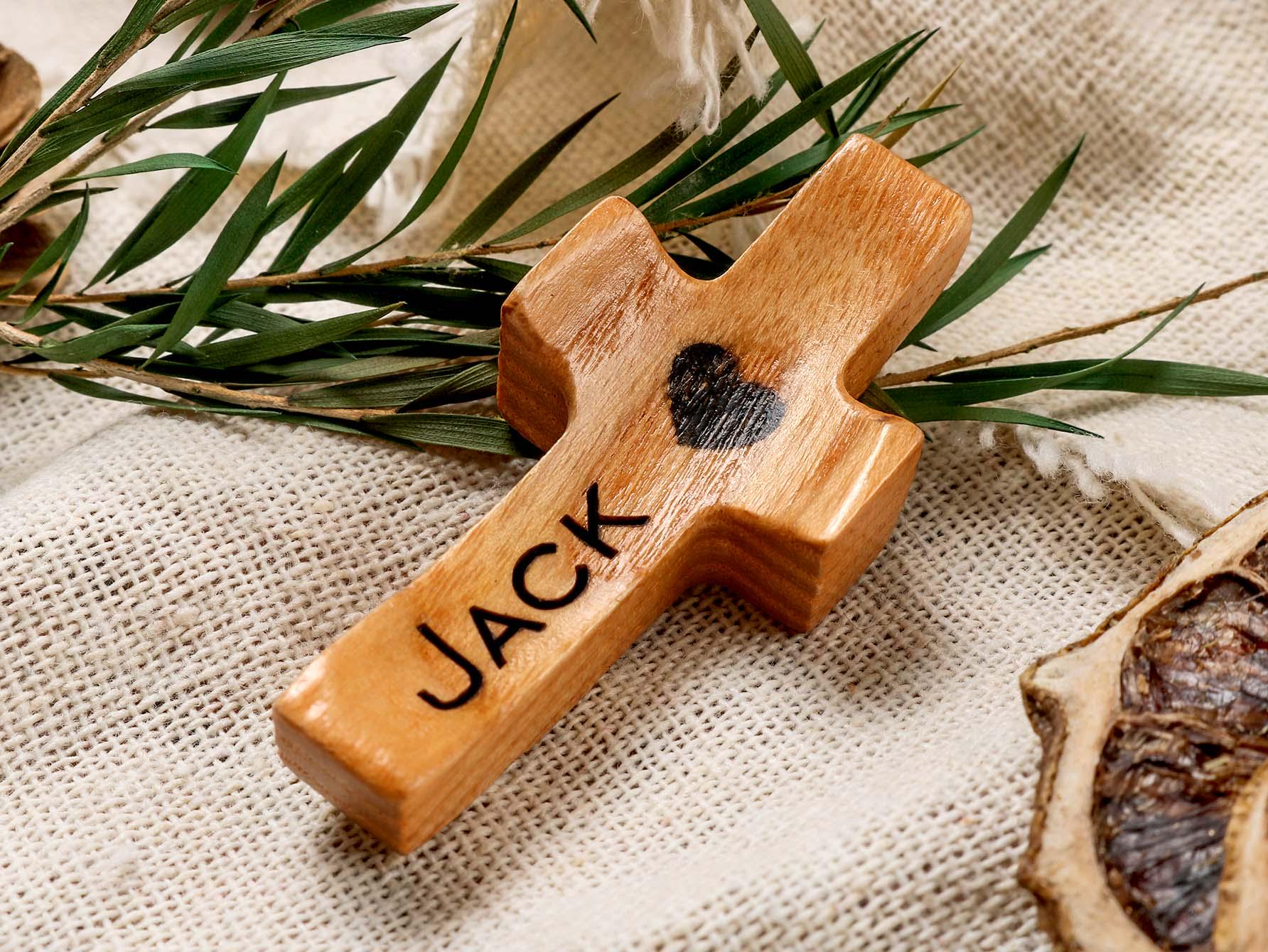 Personalized Wooden Pocket Cross: Comforting Fidget Prayer Gift ...