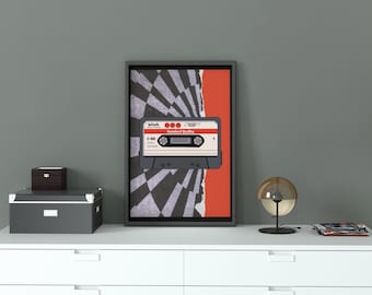 Printable Wall Art Retro Cassette Tape Vintage Music Poster Print