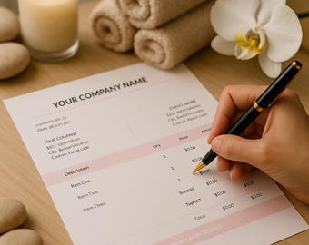 Freelance Soft Accent Invoice Template | Editable in Canva | Modern Business Billing Form
