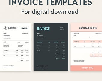 Freelance Invoice Template Pack | Editable in Canva | Modern Business Billing Form