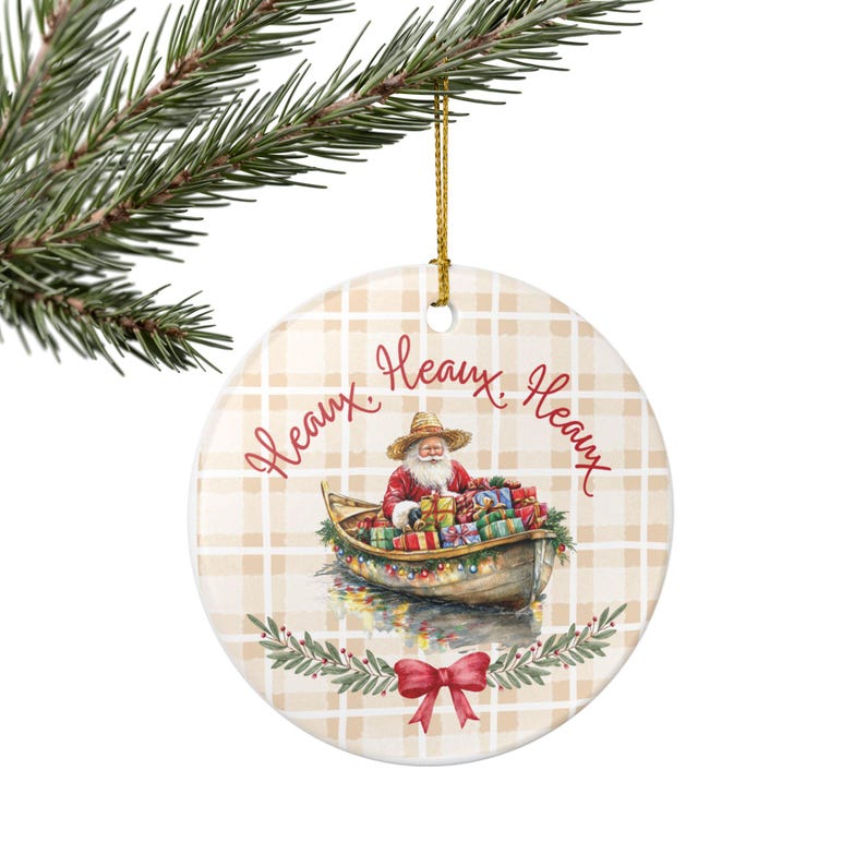 Cajun Santa Ceramic Ornament – Louisiana Christmas Decor image 4