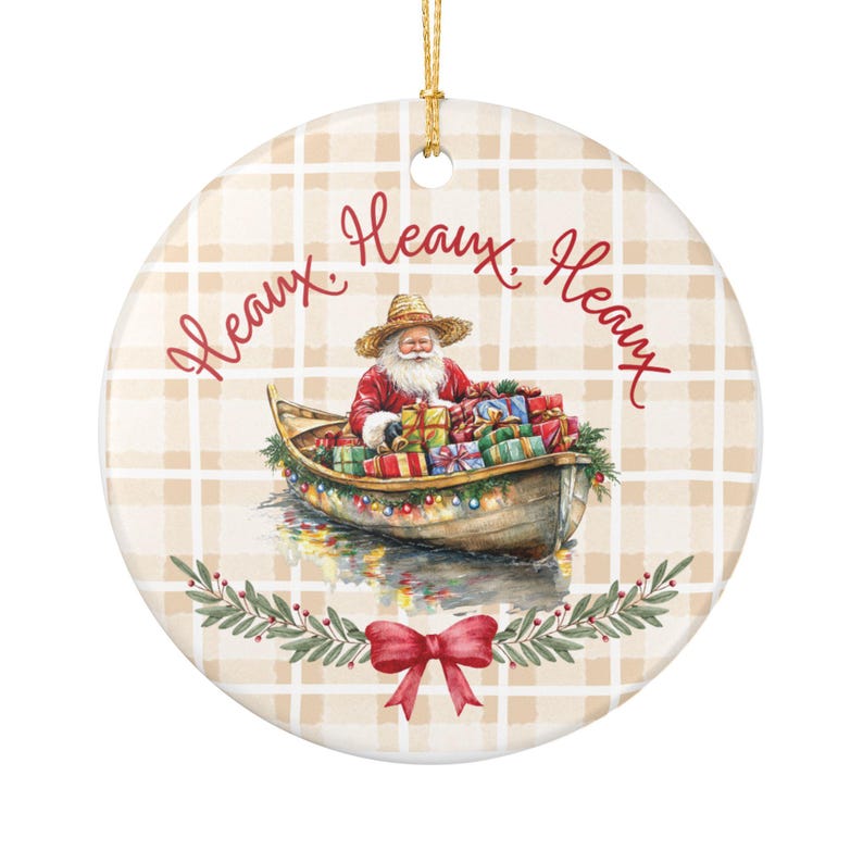 Cajun Santa Ceramic Ornament – Louisiana Christmas Decor image 3