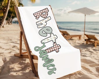 Personalized Boys Mallard Duck Beach Towel with Custom Name