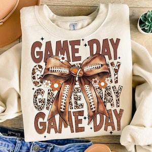 Coquette Football png, Football Bow png, Football mom png, Game Day, Retro Football png, Fall Football png, Football Season Png, Sports png