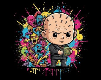 Hellraiser Chibi Art: Pixel Art Horror PNG (Digital)