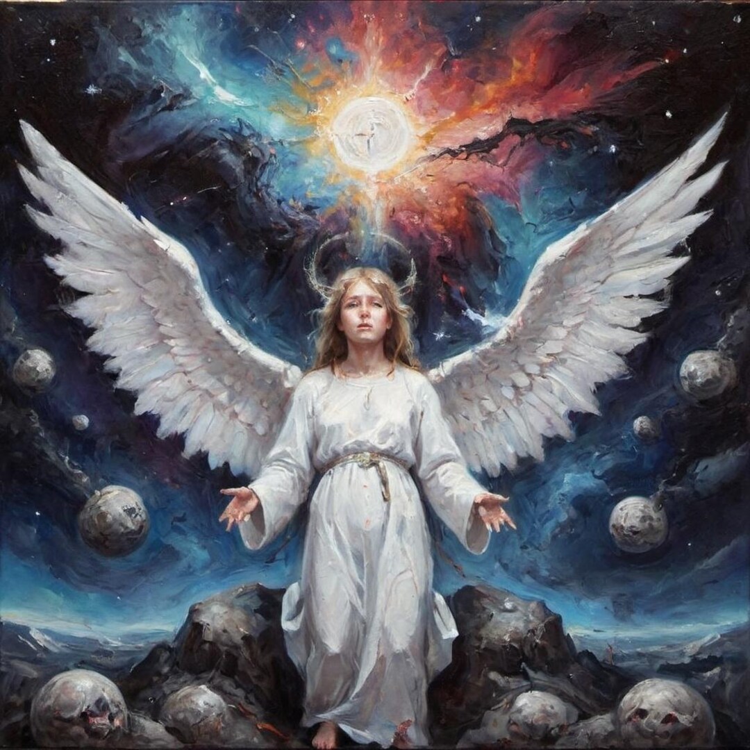 Gothic Fallen Angel Art, Dark Fantasy Print, Sinister Observer (digital ...