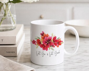 Floral Scripture Mug | Hand-Painted Watercolor Design Coffee Cup