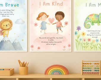 Affirmation Posters | Nursery Prints | Motivational Kids Wall Art (Digital Download)